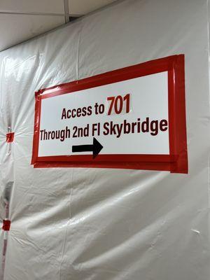 Signage to building 701