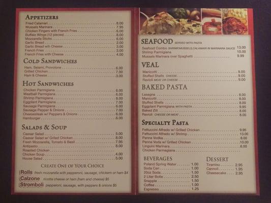 Father & Son Pizzeria - Menu 2 Back