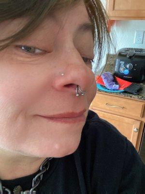 Double septum piercing!!