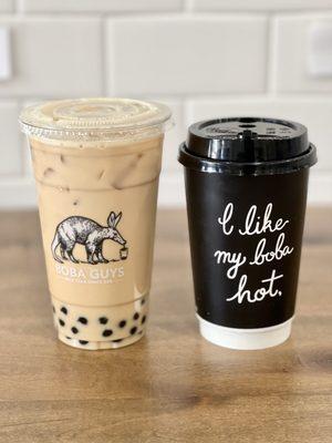 Black Milk Tea with Boba and Chai Milk Tea