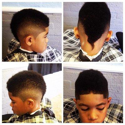 Clean kids haircut.