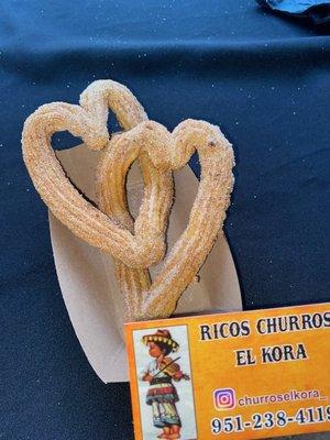 Heart-shaped churros for bride and groom