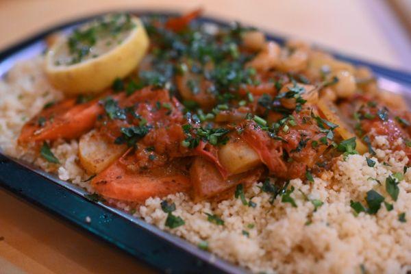 Seafood tagine with couscous