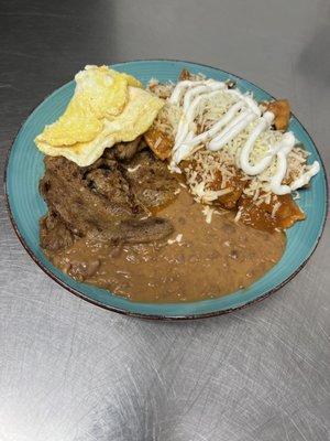 Chilaquiles & steak !!! Yummy