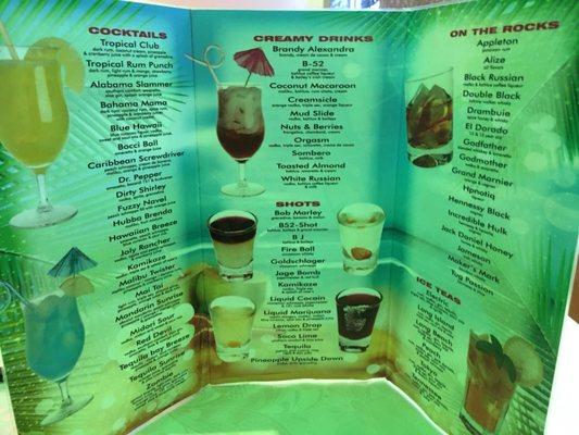 Drink menu