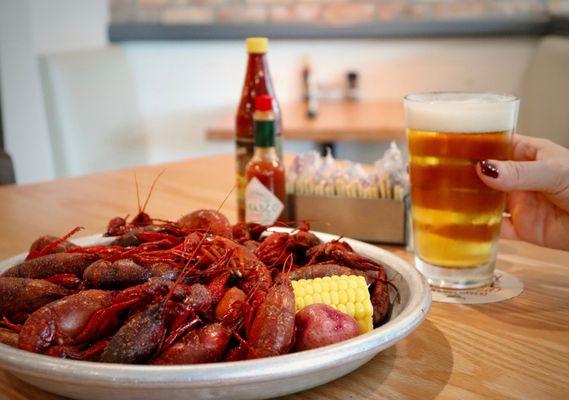 Seasonal Favorites - such as live boiled  crawfish