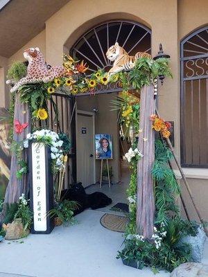 Cobain created a beautiful Garden of Eden for a Bat Mitzvah celebration at Chabad at La Costa.