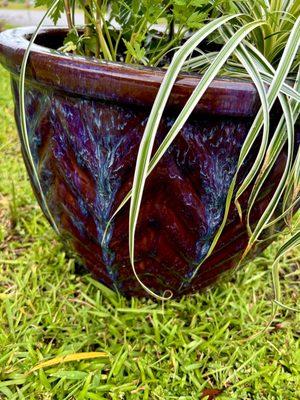 Beautiful glazed pot from secret garden