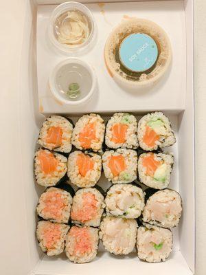 Build Your Own Box: Spicy Salmon, Salmon Avocado, Spicy Tuna, Yellowtail Scallion