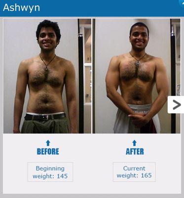 Ashwyn stacked on 20lbs of muscle in 8 weeks