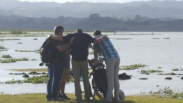 Praying with some guys in Nicaragua