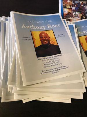 Printing, printing services, programs, obituary printing, obituary design,