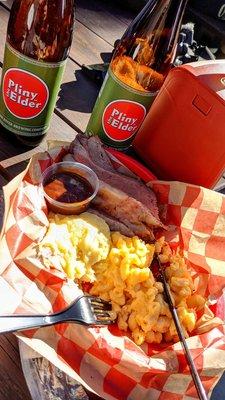 Tri-tip, mac'n cheese and mashed