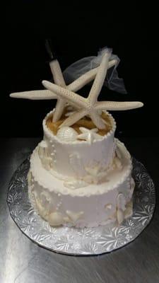 We do small wedding cakes for destination weddings