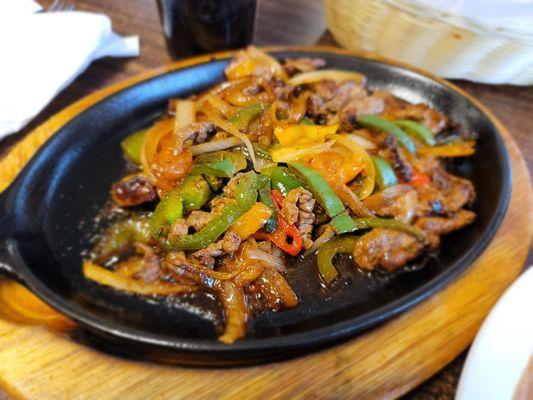 Lunch sized steak fajitas