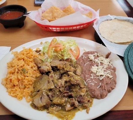 A wow Chili Verde plate.