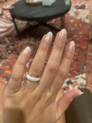 French tip with chrome top