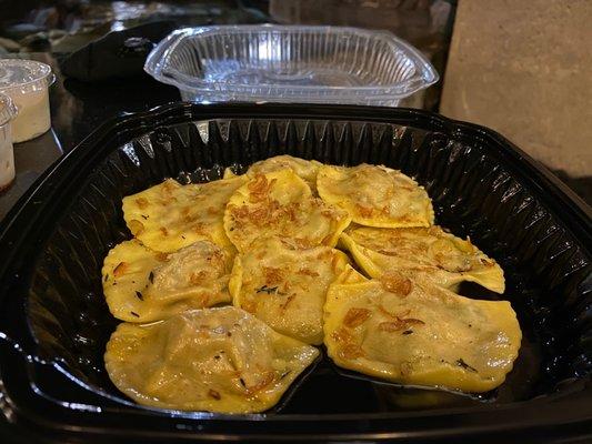 Vegetable mushroom ravioli