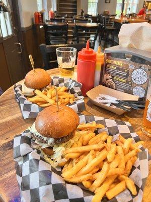 Cheese Burger and Grilled Chicken sandwich