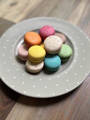 Dozen assorted macarons June 2023