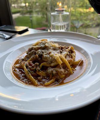 Tagliatelle Bolognese ($27) veal, beef, pork