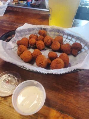 Our appetizers we fried mushrooms and the were great