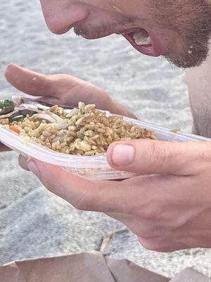 Good vegetable fried rice no utensils