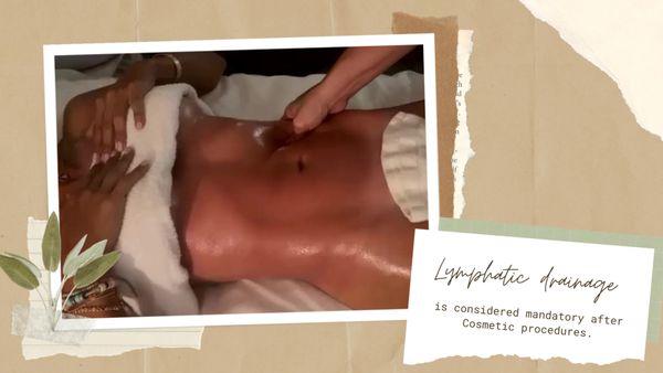 Lymphatic drainage is considered mandatory after Cosmetic surgery!