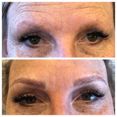 Microblading brows before and after