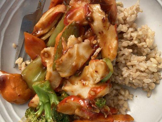 Brown rice with veggies