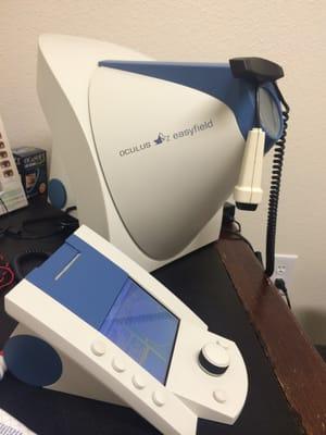 Visual field analyzer for glaucoma and unexplained vision loss.