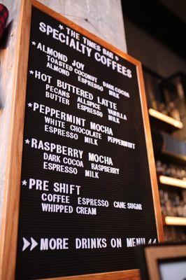 Now serving specialty coffees with housemade syrups!