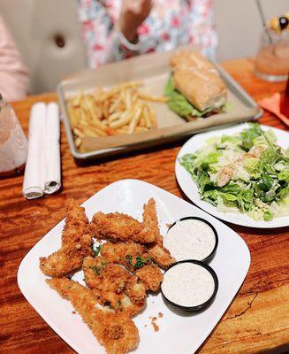 Hand breaded chicken strips w/ homemade ranch