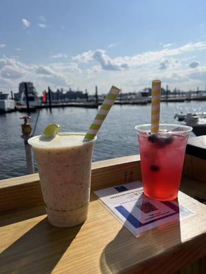 Oasis- frozen coconut mojito. Delicious. Blueberry crush, also very good.