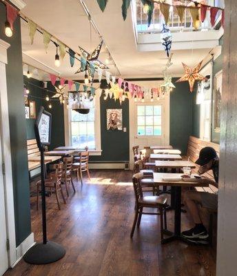 Main floor dining room view from the order counter.