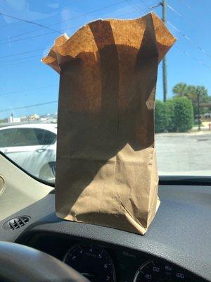 Mama Bear Burger in a brown paper bag!!!!  Love it