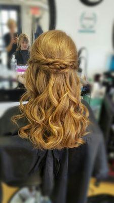 Beautiful half-updo by our Junior Stylist Jamie!