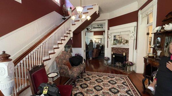 The main entry way and stairs to the second floor