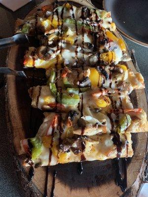 Roasted vegetable flatbread.