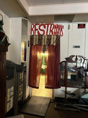 Entrance to restrooms