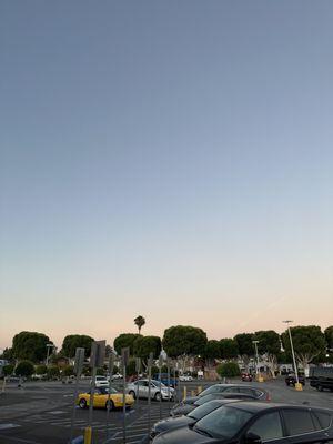 View of the parking lot from the tables outside