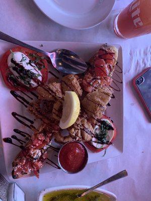 Antipasti special - Bruschetta, Caprese and Fried Calamari it was amazing