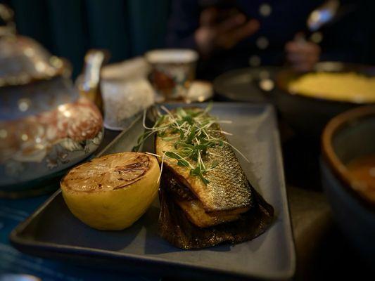 Whole Sea Bass Wrapped In Banana Leaf