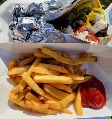 Gyro and fries