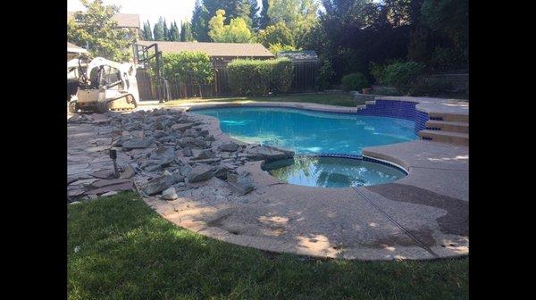 Pool and Spa Remodel with slide ****Before****