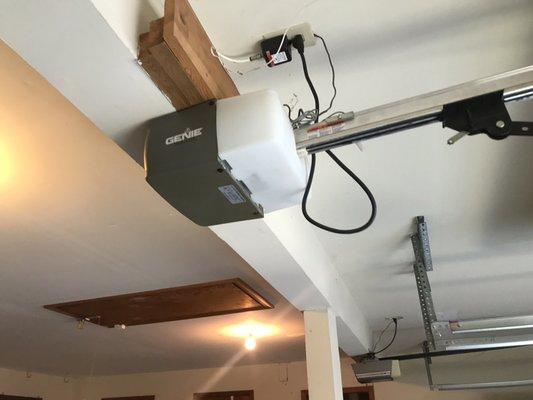 This garage door opener was shot installed a new genie for a customer