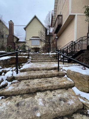 Steps walking up to the brewery gift shop/ tasting room