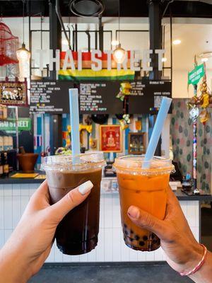 Thai Iced Coffee & Thai Iced Tea with boba