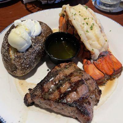 Wednesday Steak and Lobster Tail special with one side for $24.99. It was delicious!