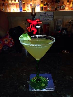 Cilantro and lime martini with infused jalapeño tequila! Happy cinco de mayo !!!